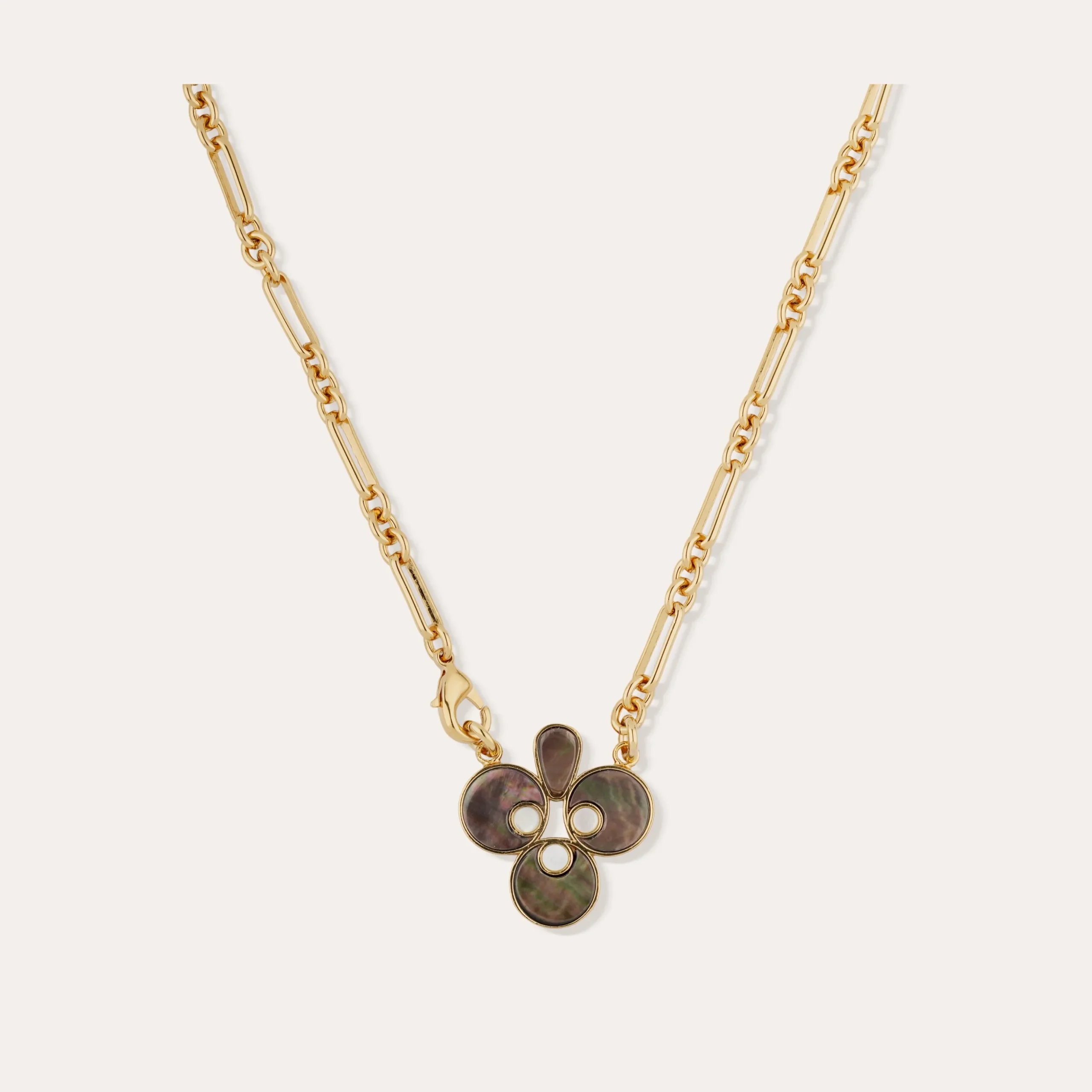 Collier Mirage Trèfle - Nacre grise