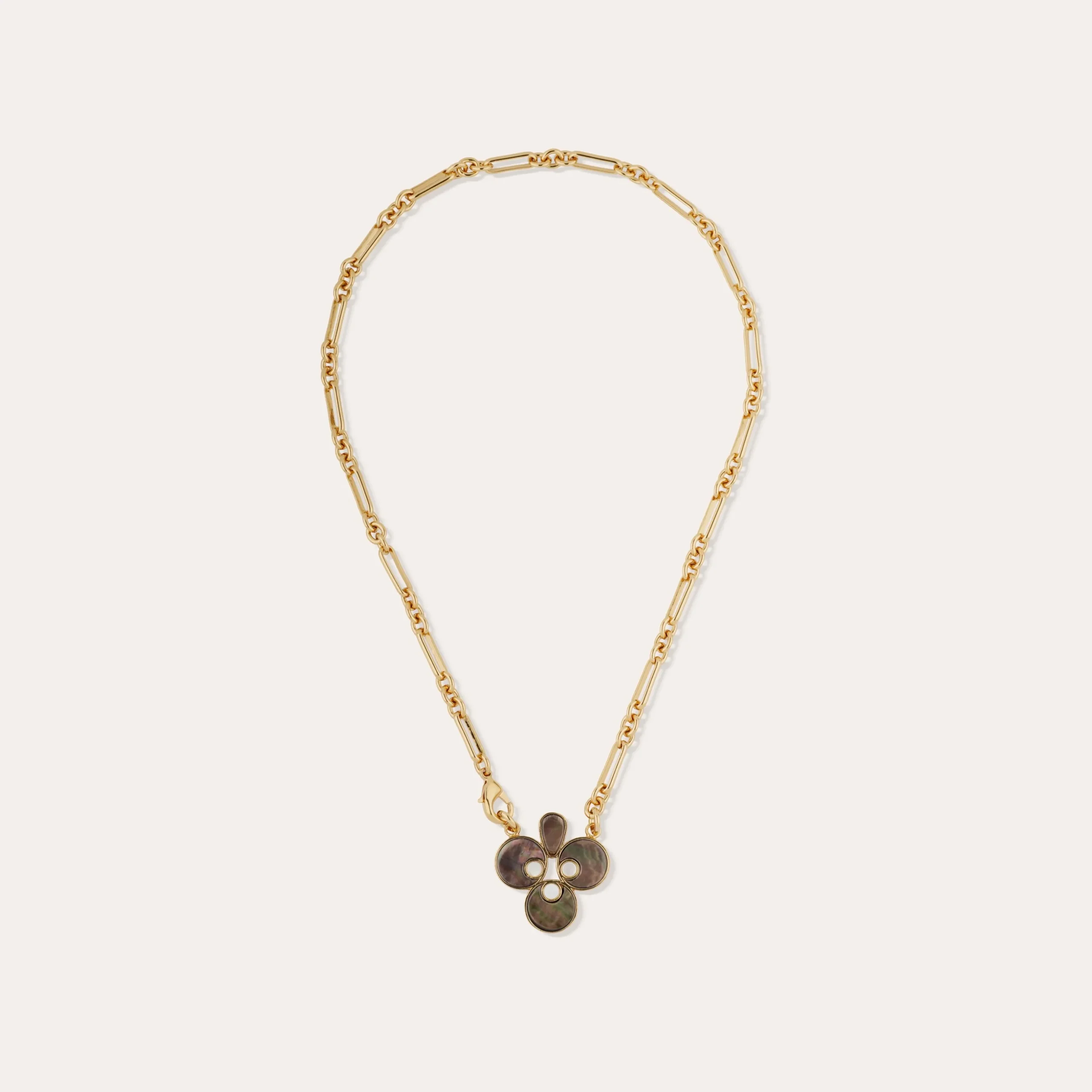 Collier Mirage Trèfle - Nacre grise