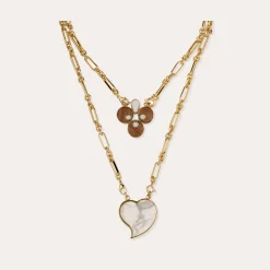 Collier Scapulaire Mirage - Bois & Nacre Blanche