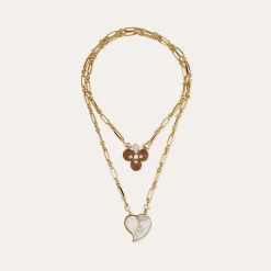 Collier Scapulaire Mirage - Bois & Nacre Blanche
