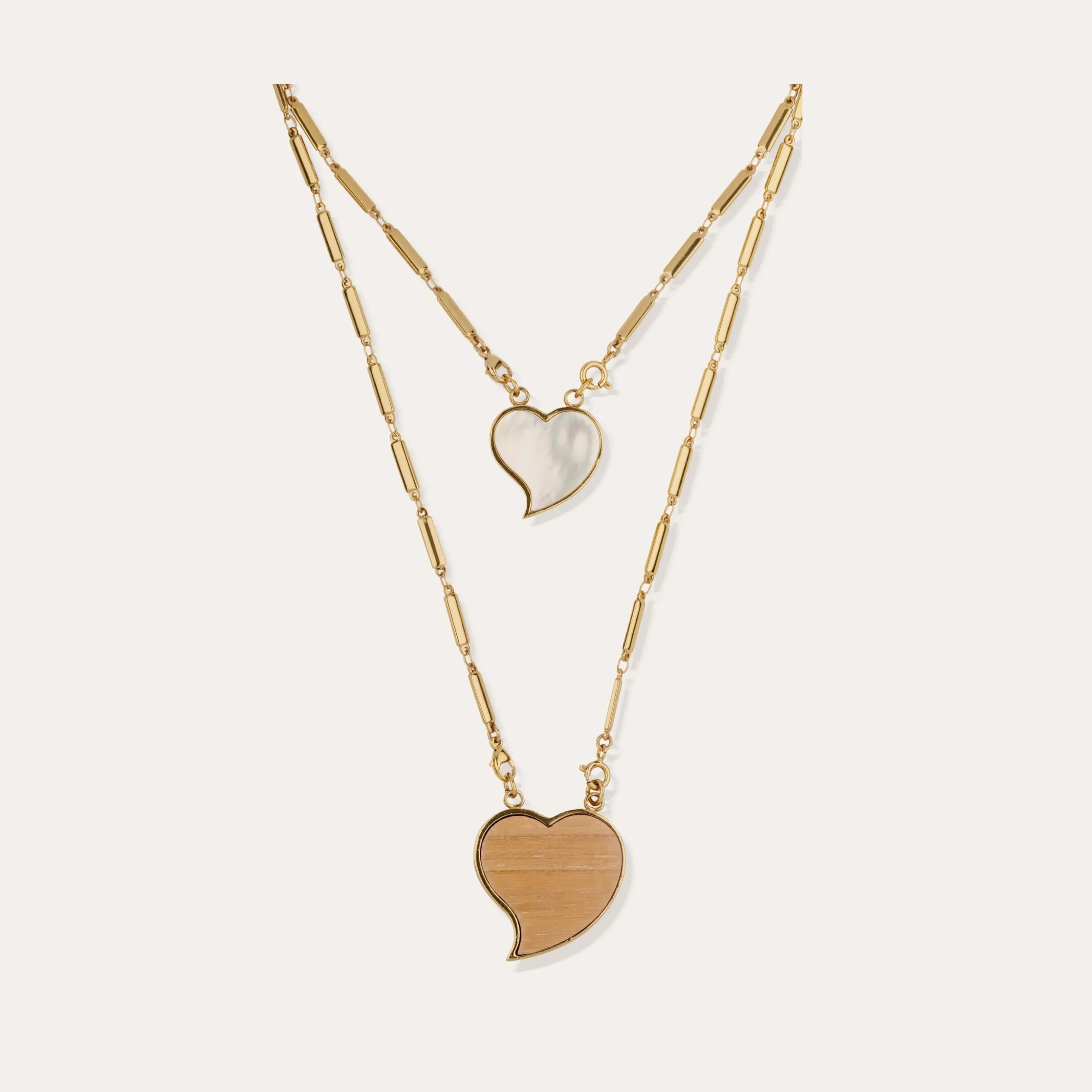 Collier Scapulaire Mirage - Bois & Nacre Blanche