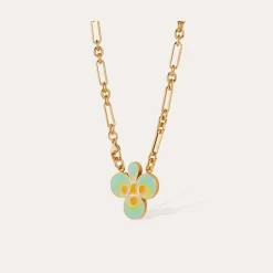 Collier Trèfle émail