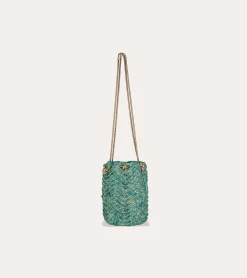 Sac Bourse Palmiers - Turquoise