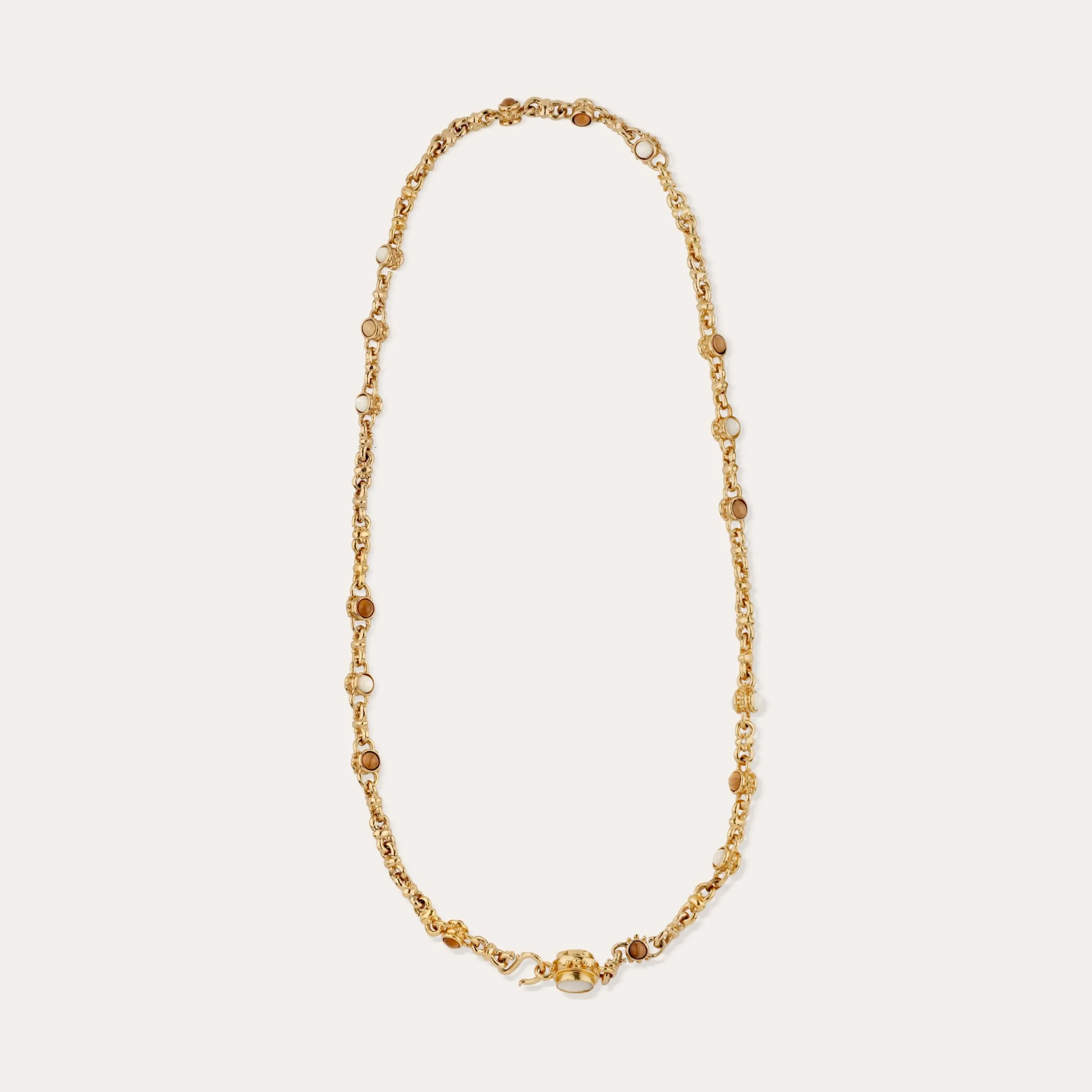 Sautoir Amarante multi - Bois & Nacre blanche